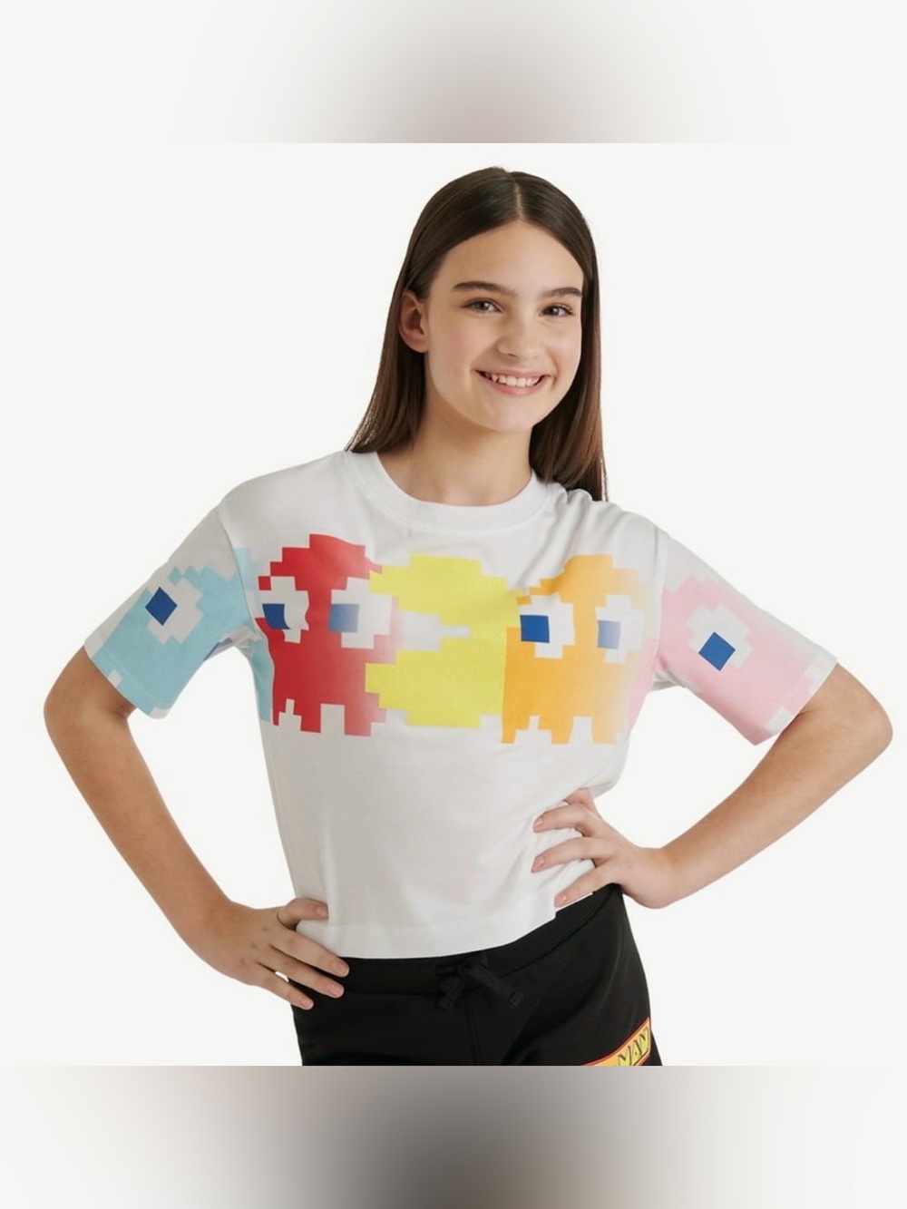 *NWT* Justice Girls’ Pac-Man Cropped Graphic Tee, Size L(12/14)